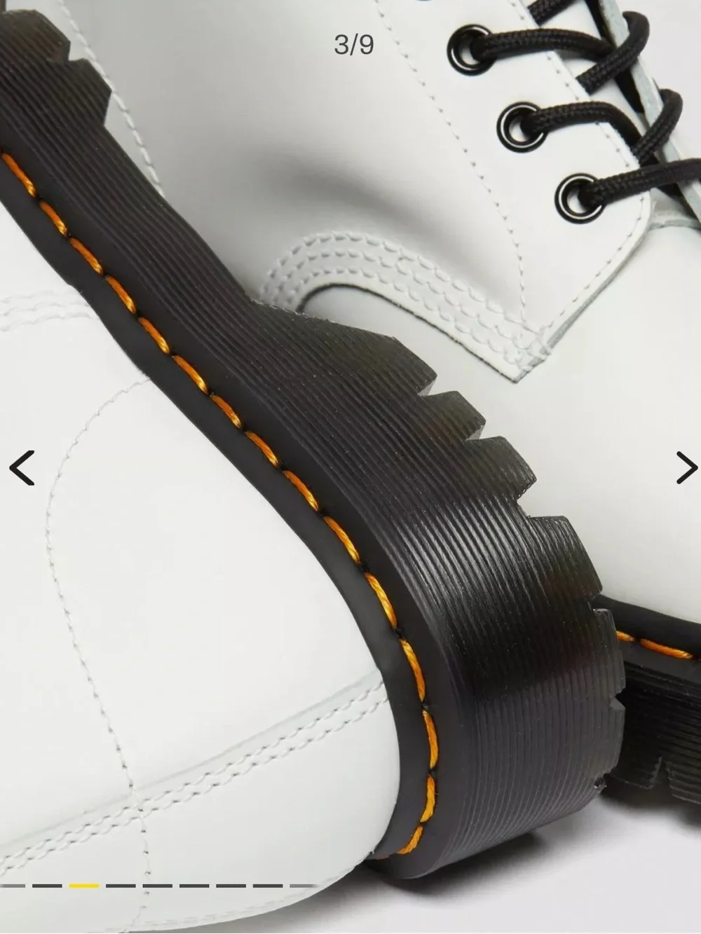 Dr. Martens White Leather 8-Eye Lace-Up Platform Boots with Black Laces